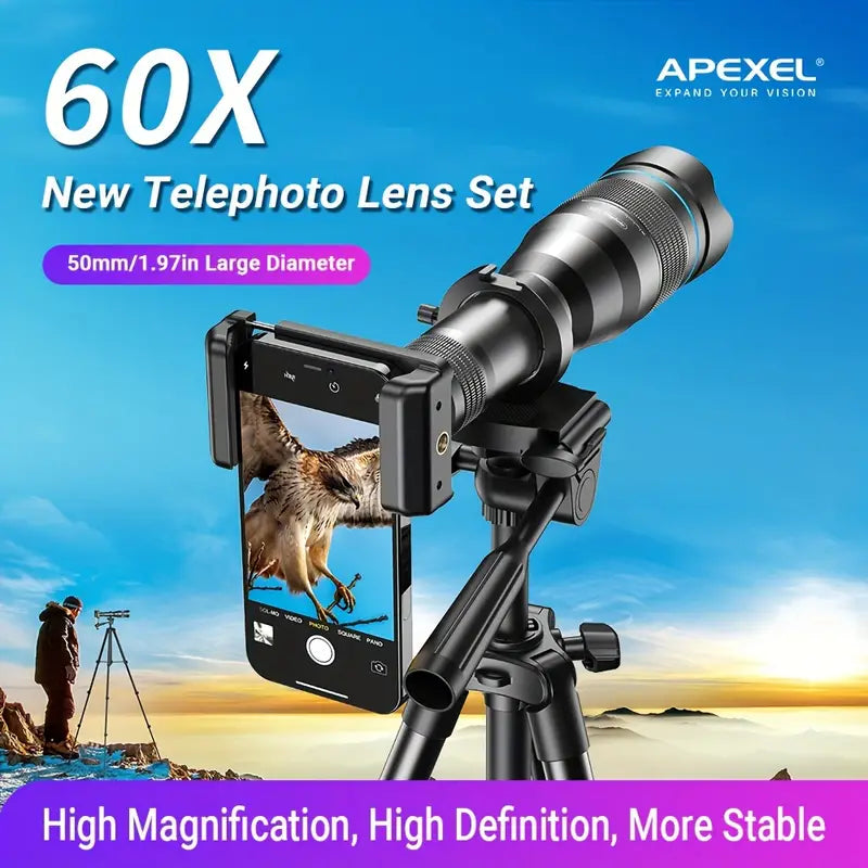 APEXEL 60X Telephoto Monocular with Tripod