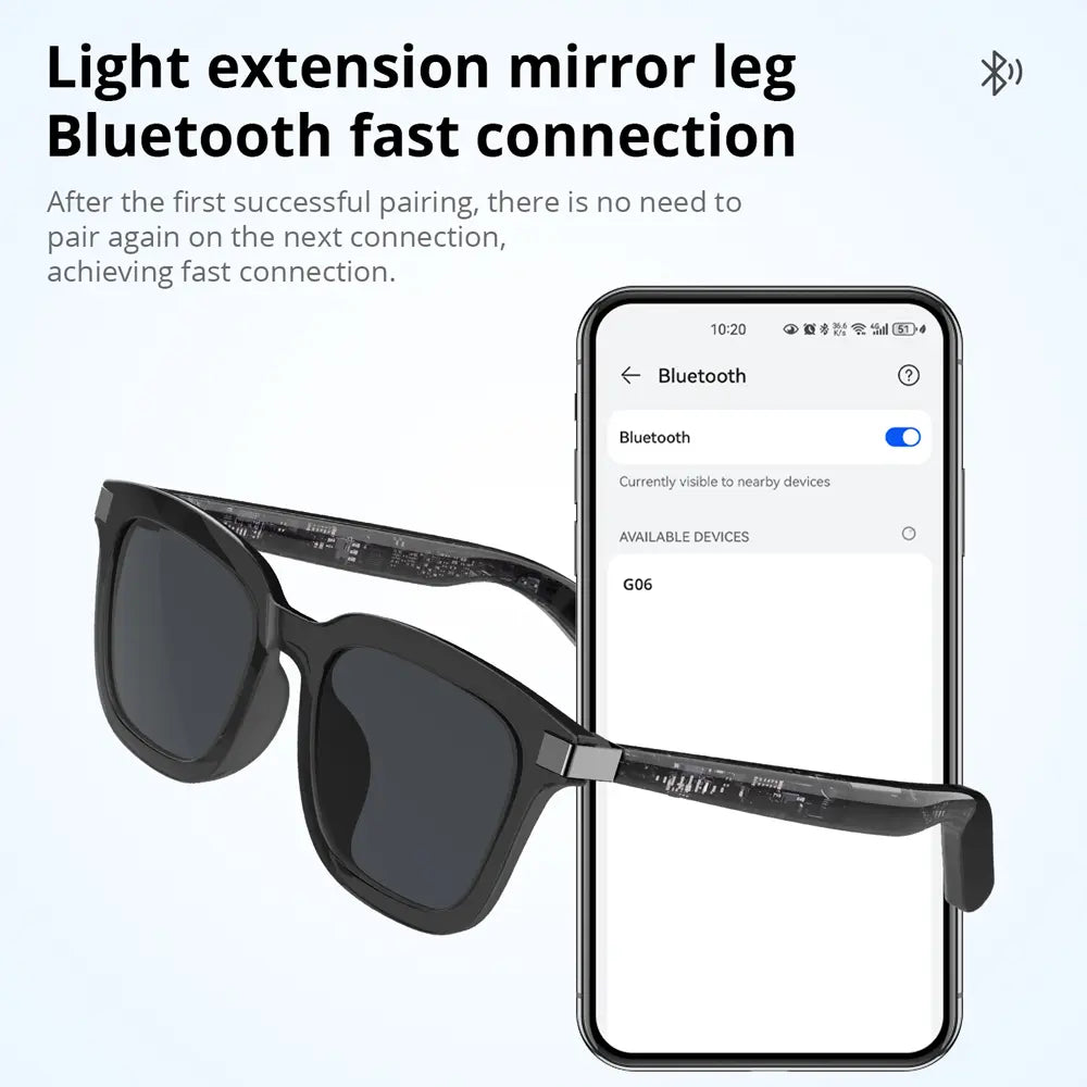 Colmi 2-1 Bluetooth Sunglasses - Black