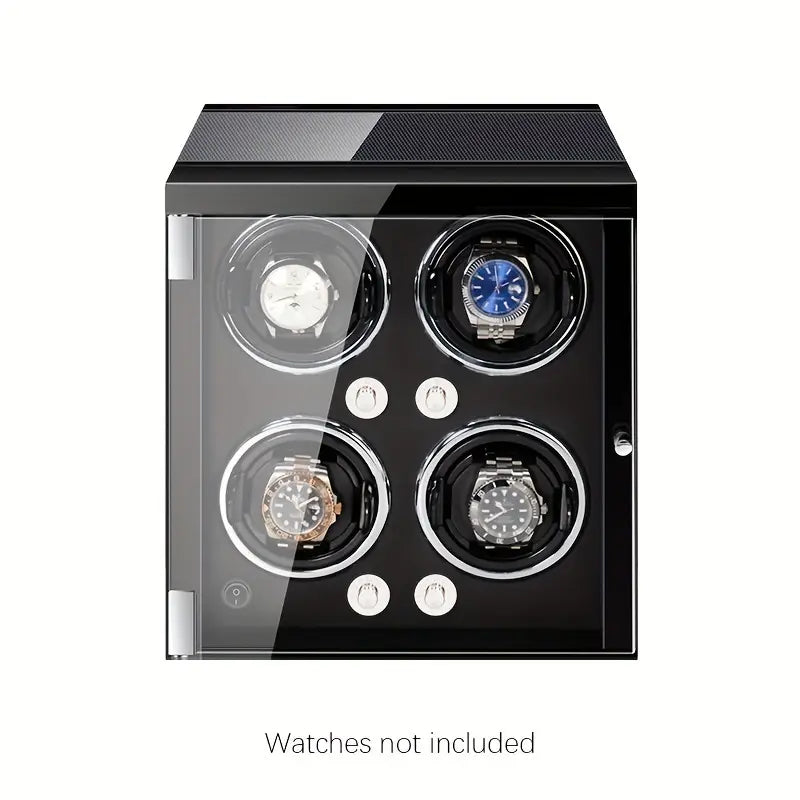 Automatic Watch Winder with LED Display and Adjustable Slots