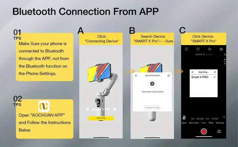 Aochuan - Smart X Pro Professional Gimbal Stabiliser for Smartphone