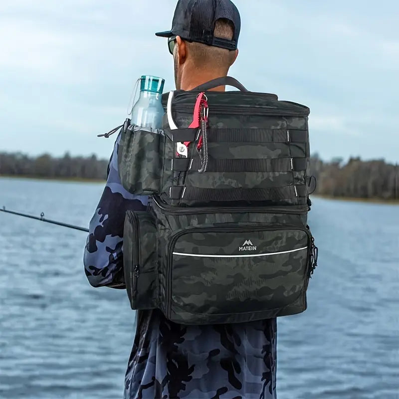 Matein Fishing Tackles Storage Backpack - Black