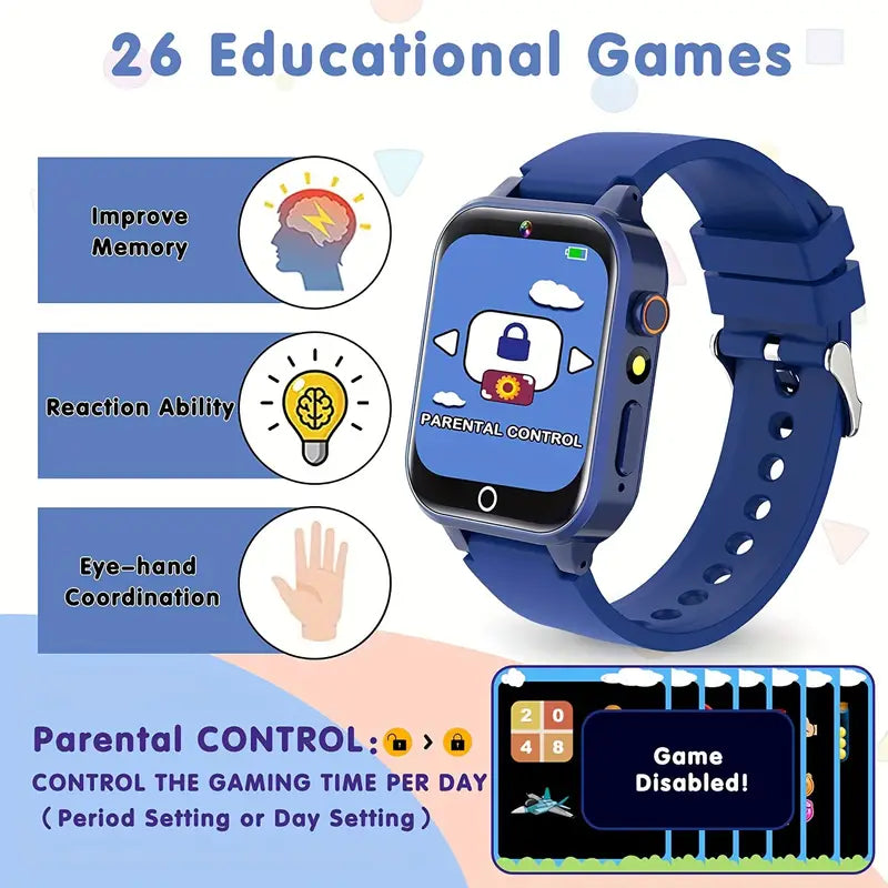 HD Touch Screen Smart Watch For Boys And Girls - Blue