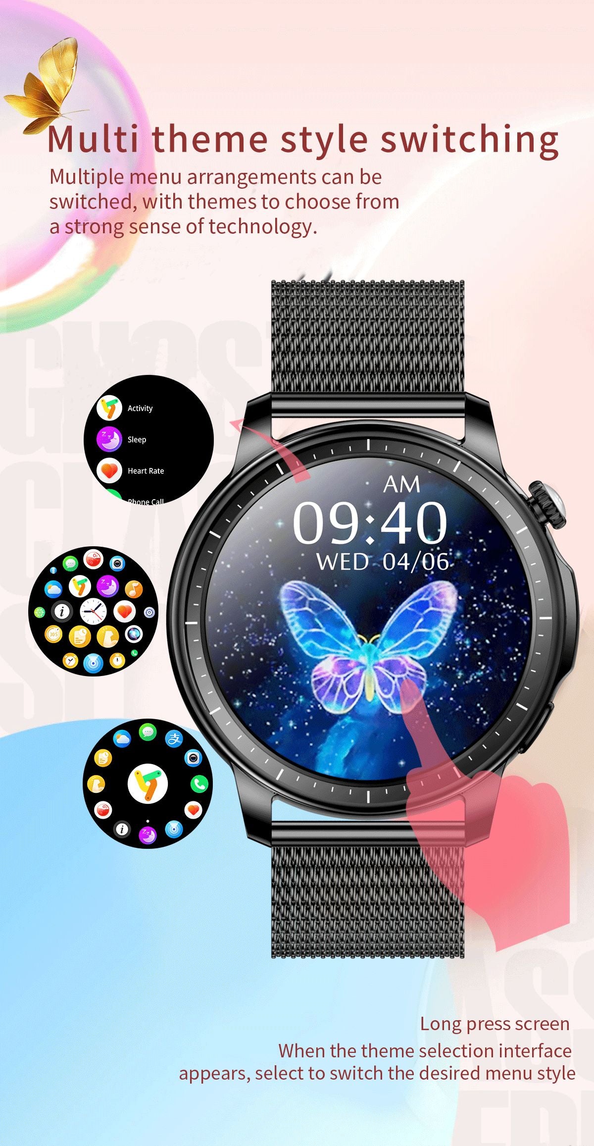 Colmi - V65 Smartwatch With 1.32″ AMOLED Display For Women - Silver