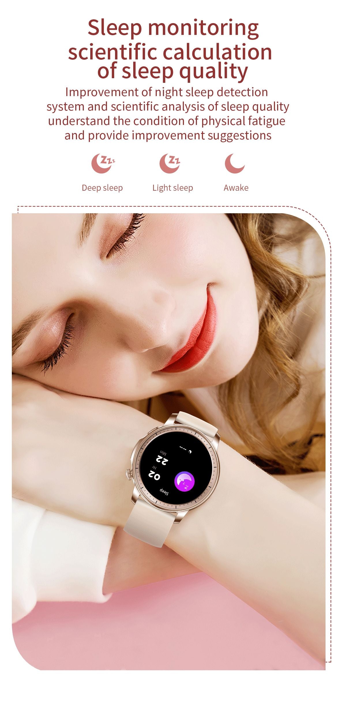 Colmi - V65 Smartwatch With 1.32″ AMOLED Display For Women - Gold