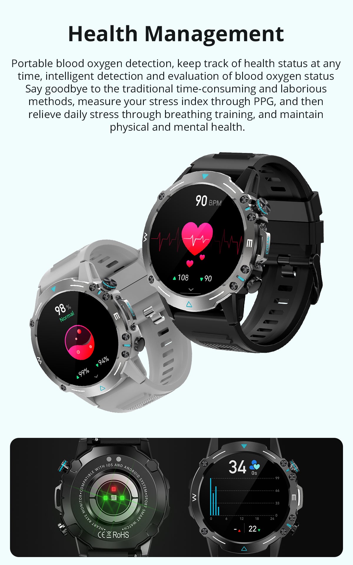 Colmi - M42 Smartwatch 1.43″ AMOLED Display With 100+ Sports Modes & Voice Calling - Grey