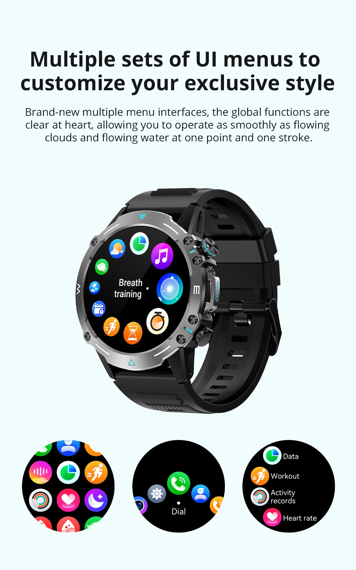 Colmi - M42 Smartwatch 1.43″ AMOLED Display With 100+ Sports Modes & Voice Calling - Grey