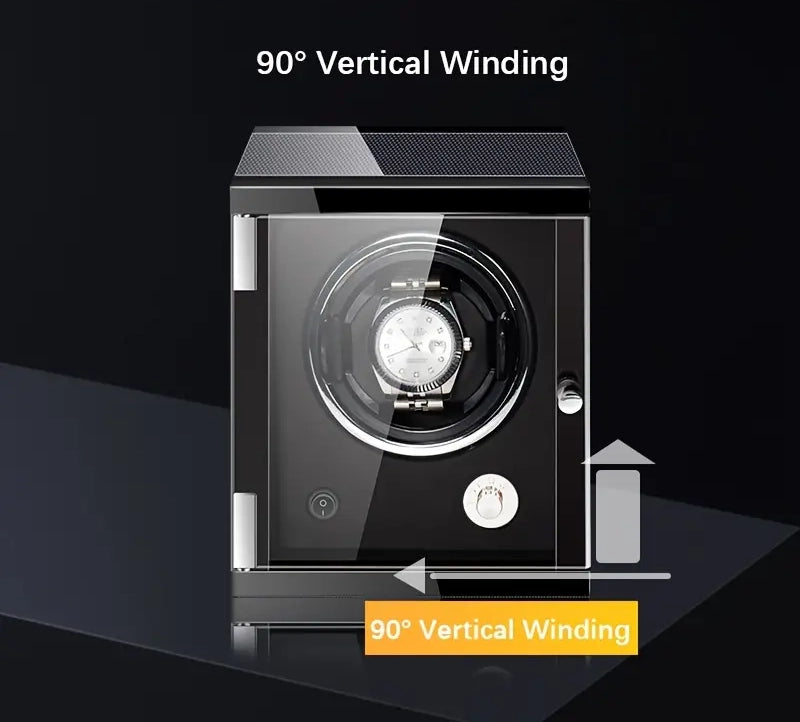 Automatic Watch Winder with LED Display and Adjustable Slots