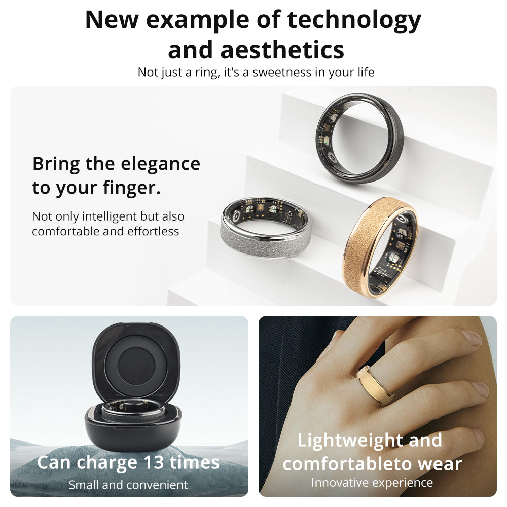 Colmi - R10 Smart Ring Waterproof Fitness Tracker with Health Monitoring - Gold