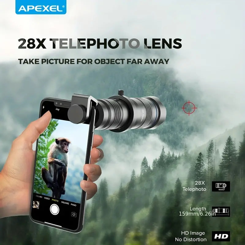 APEXEL 28X Telephoto Monocular with Mini Tripod