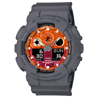 G-Shock Mens 200m Standard - GA-100FL-8ADR