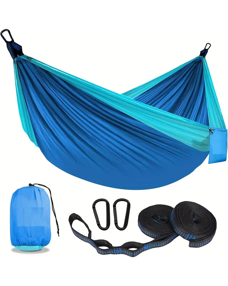 Lightweight Nylon Camping Hammock - Navy & Blue