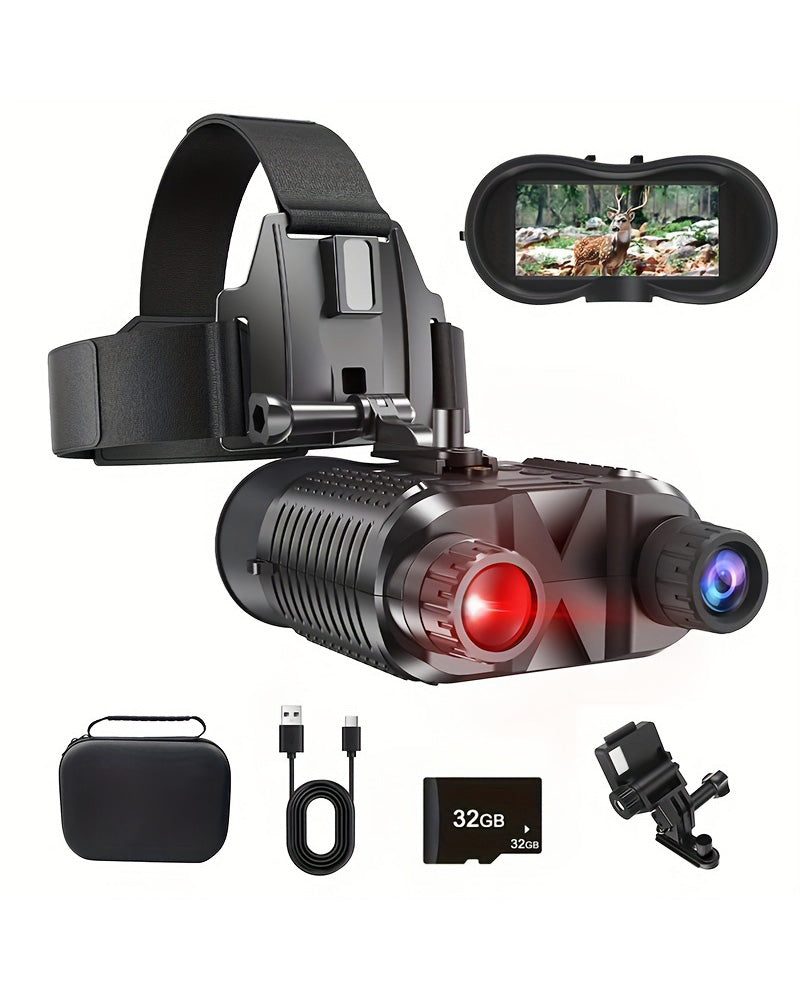 Rechargeable Night Vision Binoculars with 1080P Video & Helmet Compatibility