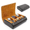 Luxury 6 Slot Faux Leather Watch Travel Case